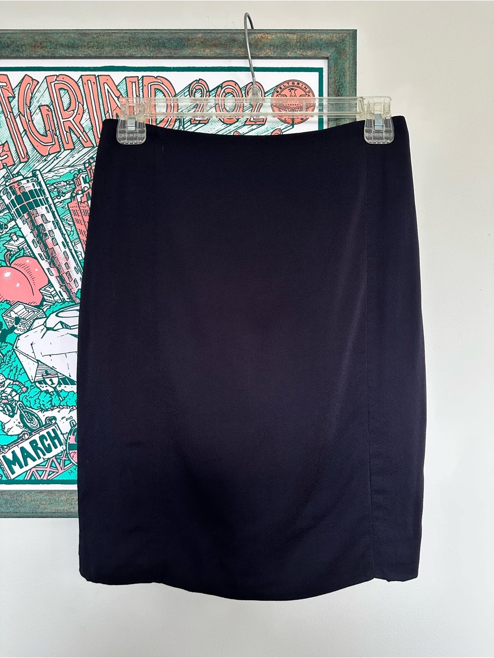 Mango Classic Dark Blue Navy Office Business Pencil Skirt Women’s Size 4 (EU 36)